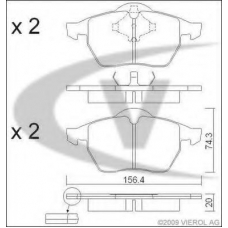 V10-8131 VEMO/VAICO Комплект тормозных колодок, дисковый тормоз