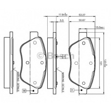 0 986 TB2 835 BOSCH Комплект тормозных колодок, дисковый тормоз