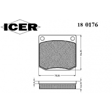 180176 ICER Комплект тормозных колодок, дисковый тормоз