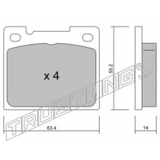 004.0 TRUSTING Комплект тормозных колодок, дисковый тормоз