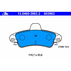 13.0460-3963.2 ATE Комплект тормозных колодок, дисковый тормоз