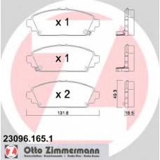 23096.165.1 ZIMMERMANN Комплект тормозных колодок, дисковый тормоз