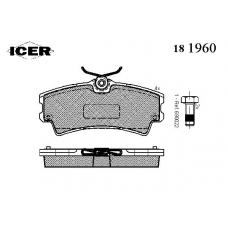 181960 ICER Комплект тормозных колодок, дисковый тормоз