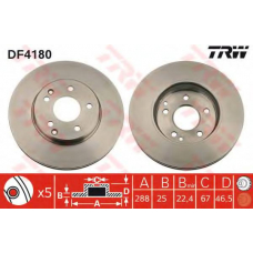 DF4180 TRW Тормозной диск