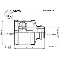 MZ-IPMT-03 ASVA Шарнирный комплект, приводной вал