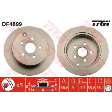 DF4899 TRW Тормозной диск