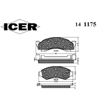 141175 ICER Комплект тормозных колодок, дисковый тормоз