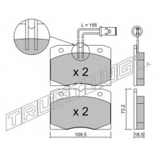 053.0 TRUSTING Комплект тормозных колодок, дисковый тормоз