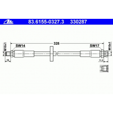 83.6155-0327.3 ATE Тормозной шланг