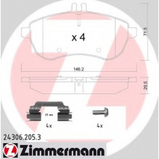 24306.205.3 ZIMMERMANN Комплект тормозных колодок, дисковый тормоз