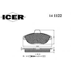 141122 ICER Комплект тормозных колодок, дисковый тормоз