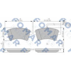 FO 262281 FOMAR ROULUNDS Комплект тормозных колодок, дисковый тормоз