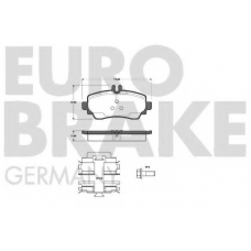 5502223333 EUROBRAKE Комплект тормозных колодок, дисковый тормоз