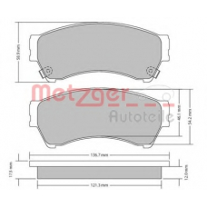 1170270 METZGER Комплект тормозных колодок, дисковый тормоз