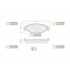 BD S060P STARLINE Комплект тормозных колодок, дисковый тормоз