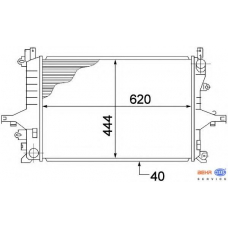 8MK 376 774-221 HELLA Радиатор, охлаждение двигателя