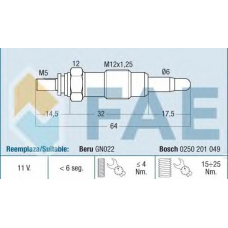 74160 FAE Свеча накаливания