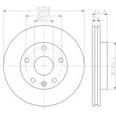 8DD 355 113-571 HELLA PAGID Тормозной диск