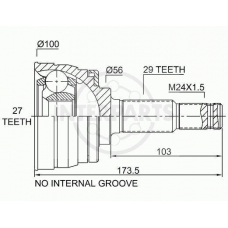 OJ-0165 InterParts Шарнирный комплект, приводной вал