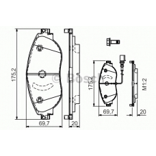 0 986 TB3 175 BOSCH Комплект тормозных колодок, дисковый тормоз