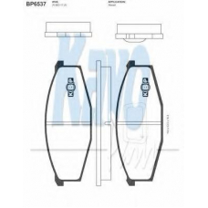 BP-6537 KAVO PARTS Комплект тормозных колодок, дисковый тормоз