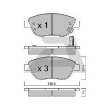BPOP-1007 AISIN Комплект тормозных колодок, дисковый тормоз