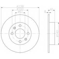 8DD 355 101-221 HELLA Тормозной диск