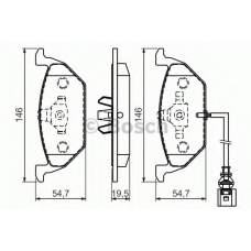 0 986 494 524 BOSCH Комплект тормозных колодок, дисковый тормоз