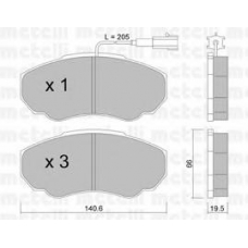 22-0325-0 METELLI Комплект тормозных колодок, дисковый тормоз