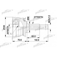 PCV1249 PATRON Шарнирный комплект, приводной вал