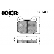 180411 ICER Комплект тормозных колодок, дисковый тормоз
