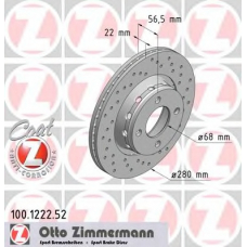 100.1222.52 ZIMMERMANN Тормозной диск