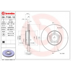 09.7195.10 BREMBO Тормозной диск