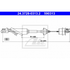 24.3728-0313.2 ATE Трос, управление сцеплением