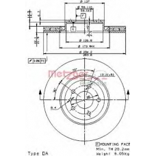 24243 V METZGER Тормозной диск