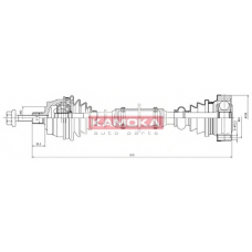 VW1138930 KAMOKA Приводной вал