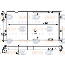 8MK 376 714-734 HELLA Радиатор, охлаждение двигателя