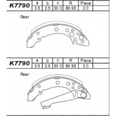K7790 ASIMCO Комплект тормозных колодок