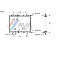 PE2238 AVA Радиатор, охлаждение двигателя