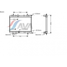 PE2223 AVA Радиатор, охлаждение двигателя