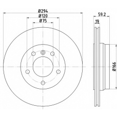 8DD 355 106-571 HELLA Тормозной диск