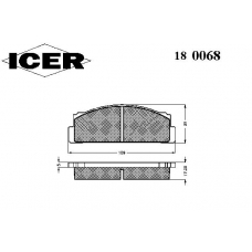 180068 ICER Комплект тормозных колодок, дисковый тормоз
