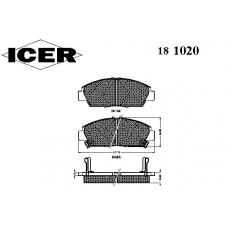 181020 ICER Комплект тормозных колодок, дисковый тормоз