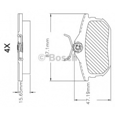 F 03B 150 296 BOSCH Комплект тормозных колодок, дисковый тормоз