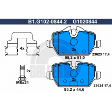 B1.G102-0844.2 GALFER Комплект тормозных колодок, дисковый тормоз