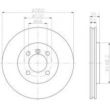 8DD 355 100-641 HELLA PAGID Тормозной диск