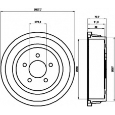 8DT 355 300-721 HELLA Тормозной барабан