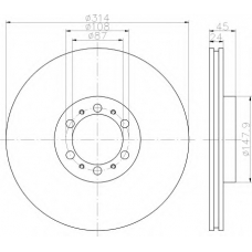 8DD 355 118-741 HELLA Тормозной диск