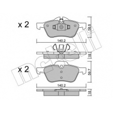 22-0555-0 METELLI Комплект тормозных колодок, дисковый тормоз