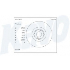 BR-9422 KAVO PARTS Тормозной диск